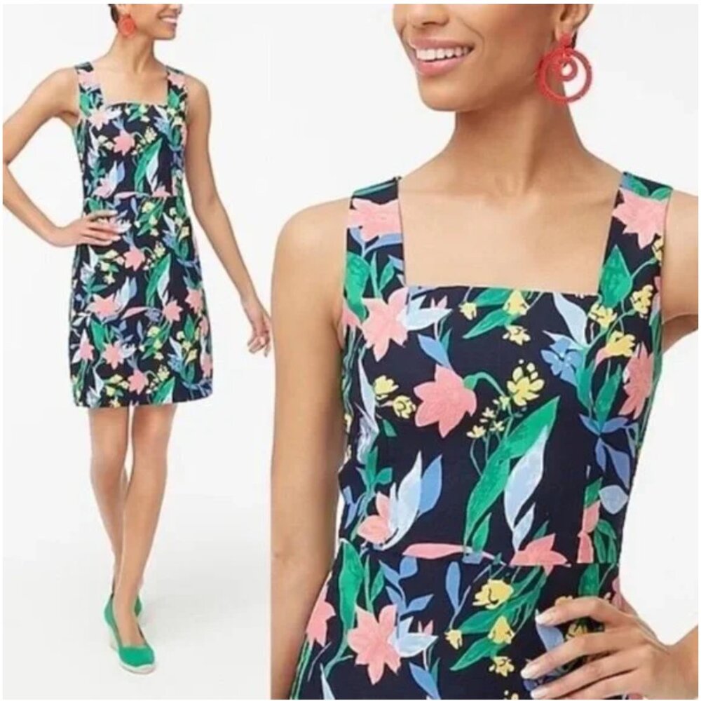J Crew Factory Floral Basketweave Dress